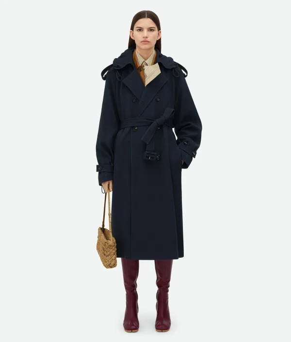 Bottega Veneta Wool Gabardine Trench Coat>Women Coats