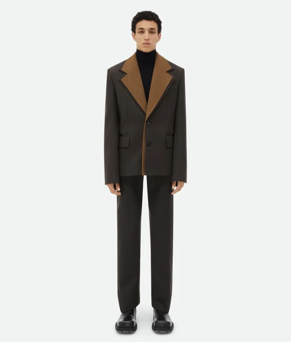 Bottega Veneta Wool Jacket With Contrasting Collar> Jackets