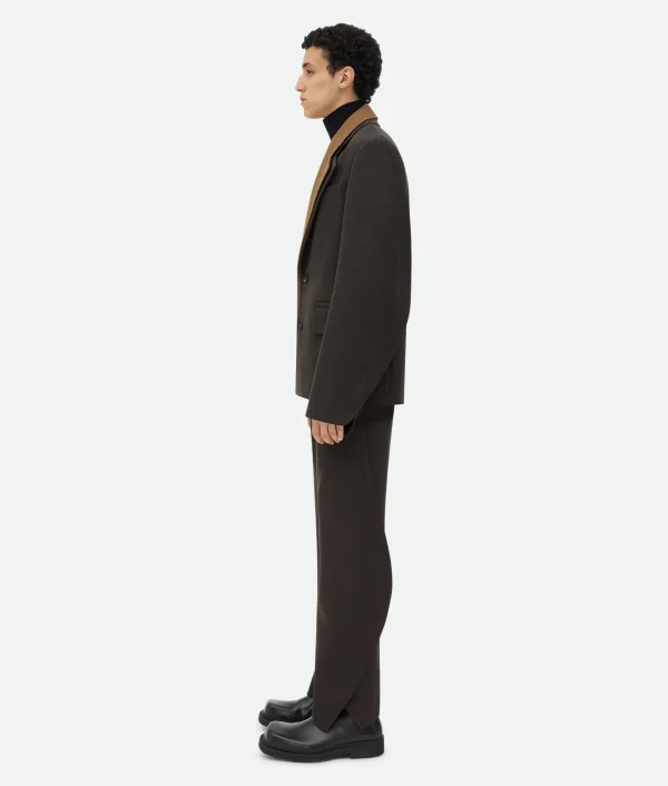 Bottega Veneta Wool Jacket With Contrasting Collar> Jackets