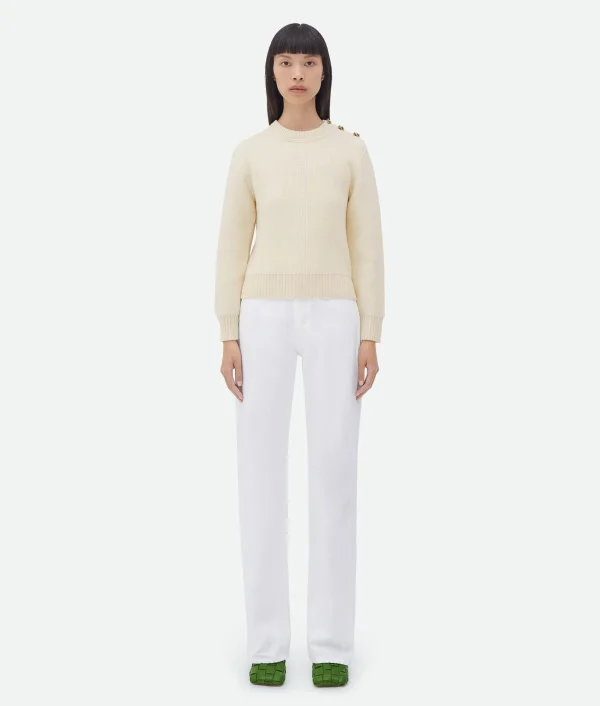 Bottega Veneta Wool Jumper With Metal Knot Buttons>Women Knitwear