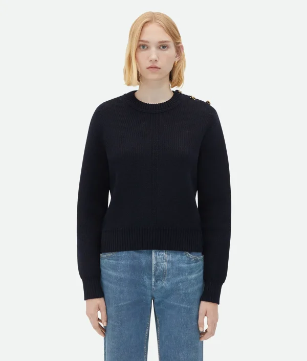 Bottega Veneta Wool Sweater With Metal Knot Buttons>Women Knitwear
