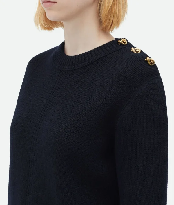 Bottega Veneta Wool Sweater With Metal Knot Buttons>Women Knitwear