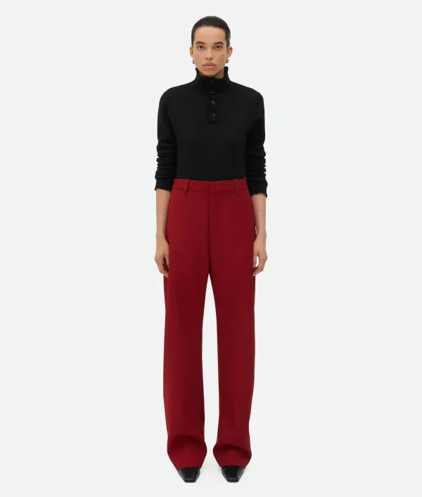 Bottega Veneta Wool Twill Rounded Leg Trousers>Women Trousers And Shorts