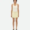 Bottega Veneta Yellow Wash Denim Pleated Mini Skirt>Women Denim | Skirts