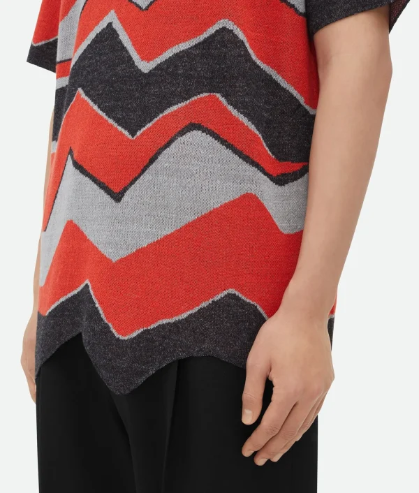 Bottega Veneta Zig-Zag Jacquard Knitted T-Shirt> T-Shirts